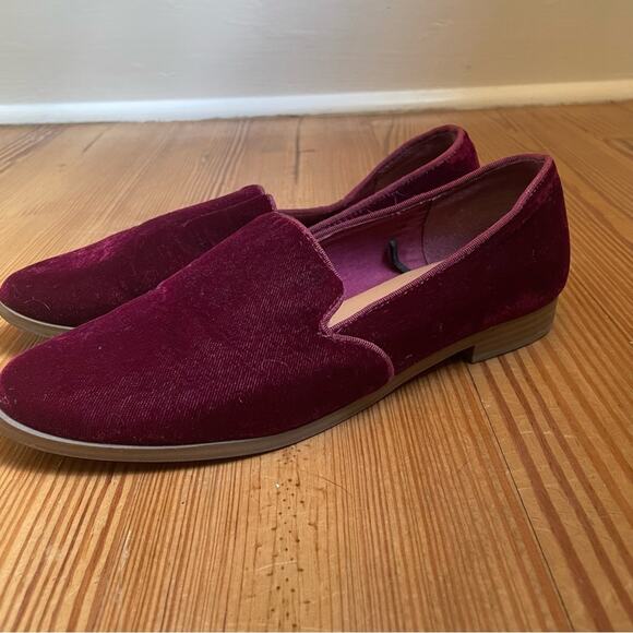 Gap maroon burgundy velvet pointed toe flats SIZE 7 - Picture 1 of 6